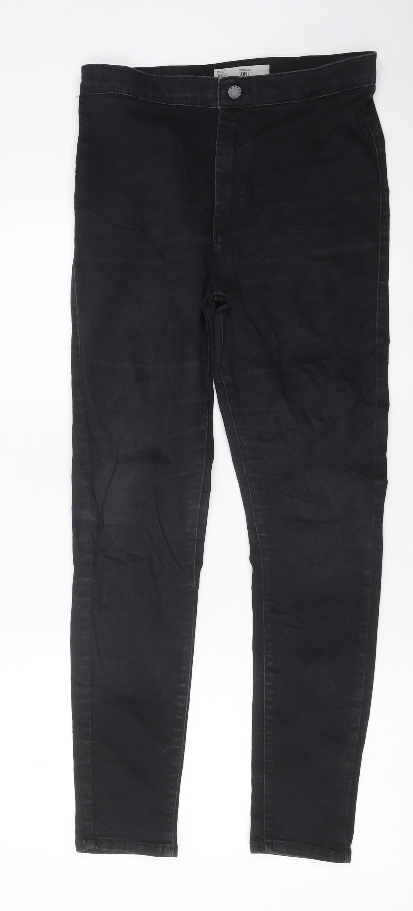 Topshop Womens Black 100% Cotton Skinny Jeans Size 32 L25 in Regular Zip