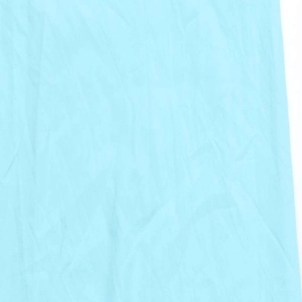Marks and Spencer Womens Blue Polyester Slip Dress Size 6 Square Neck Pullover