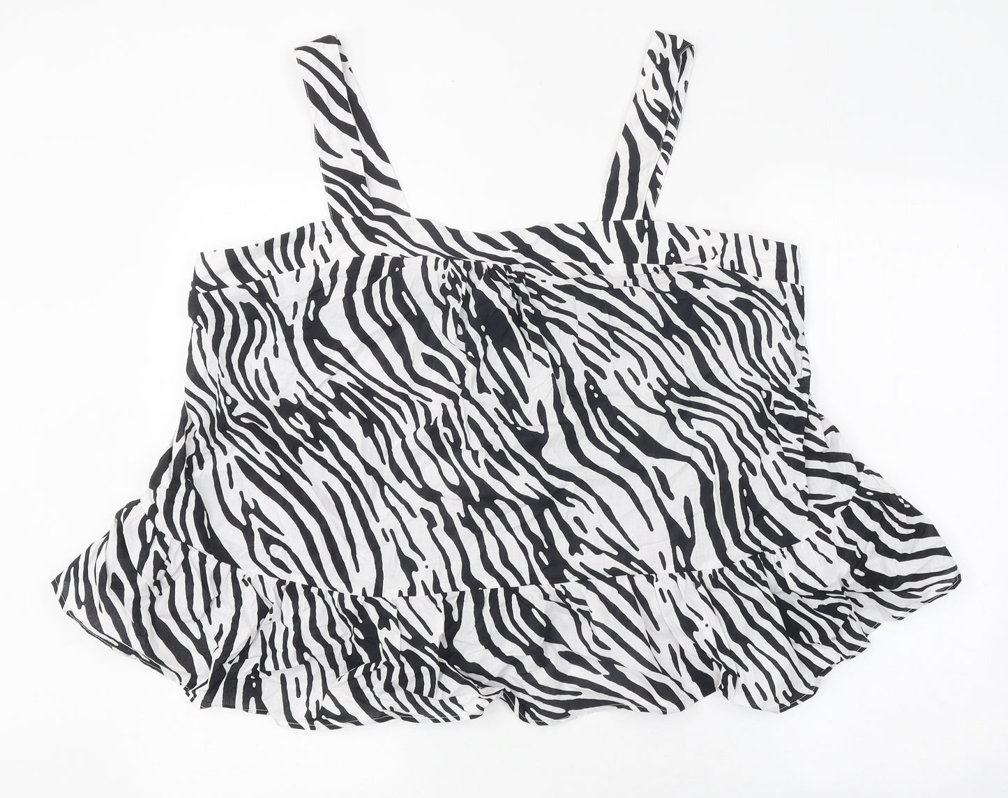 Marks and Spencer Womens Multicoloured Animal Print Polyester Basic Tank Size 22 Off the Shoulder - Zebra Print
