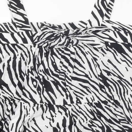 Marks and Spencer Womens Multicoloured Animal Print Polyester Basic Tank Size 22 Off the Shoulder - Zebra Print