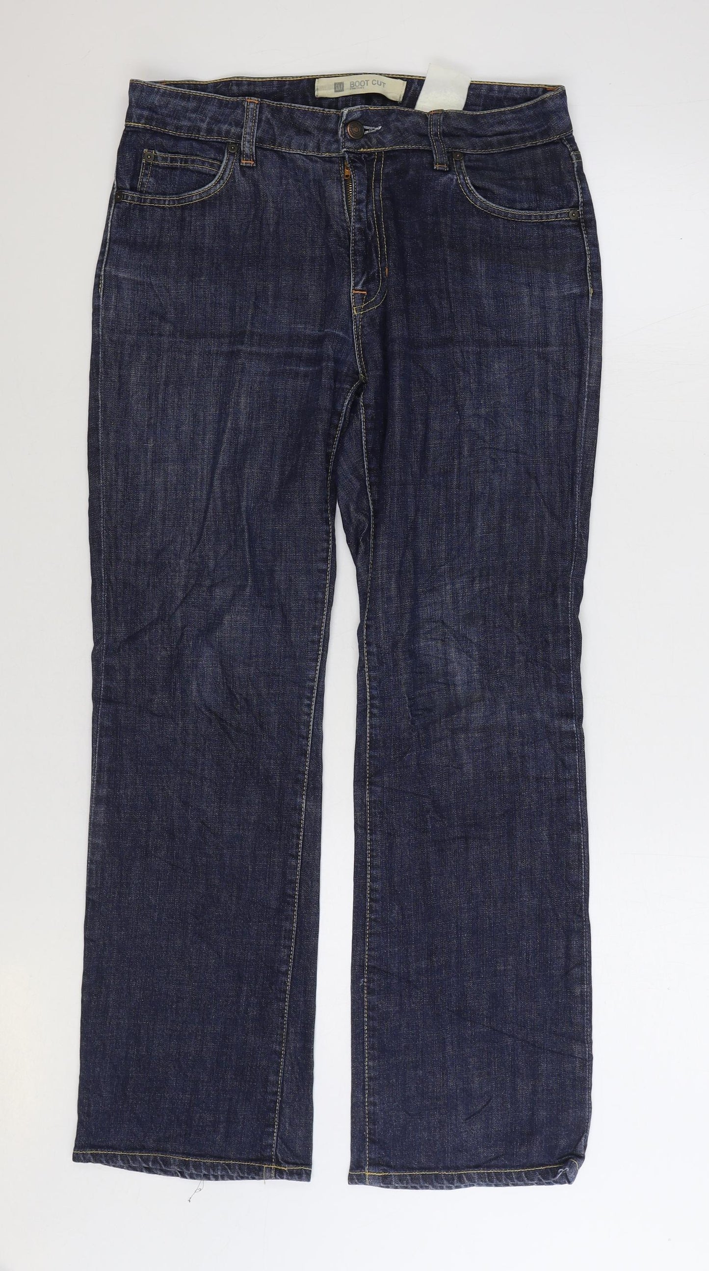 Gap Womens Blue Cotton Bootcut Jeans Size 32 in L30 in Regular Zip