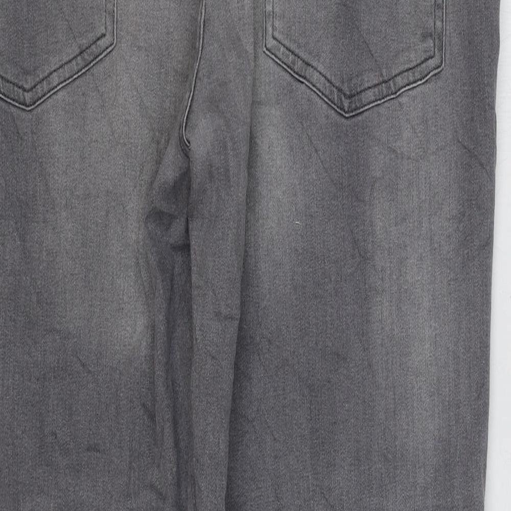 Matalan Mens Grey Cotton Tapered Jeans Size 38 in L28 in Regular Zip