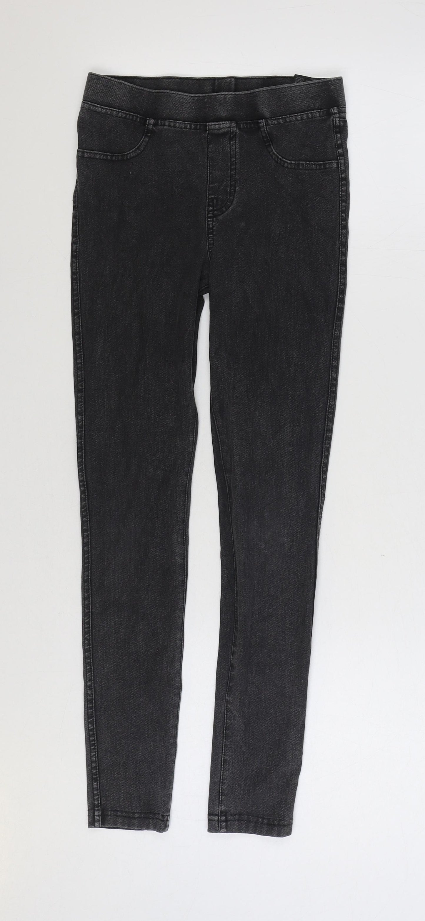 H&M Girls Grey Cotton Skinny Jeans Size 9-10 Years Regular Pullover