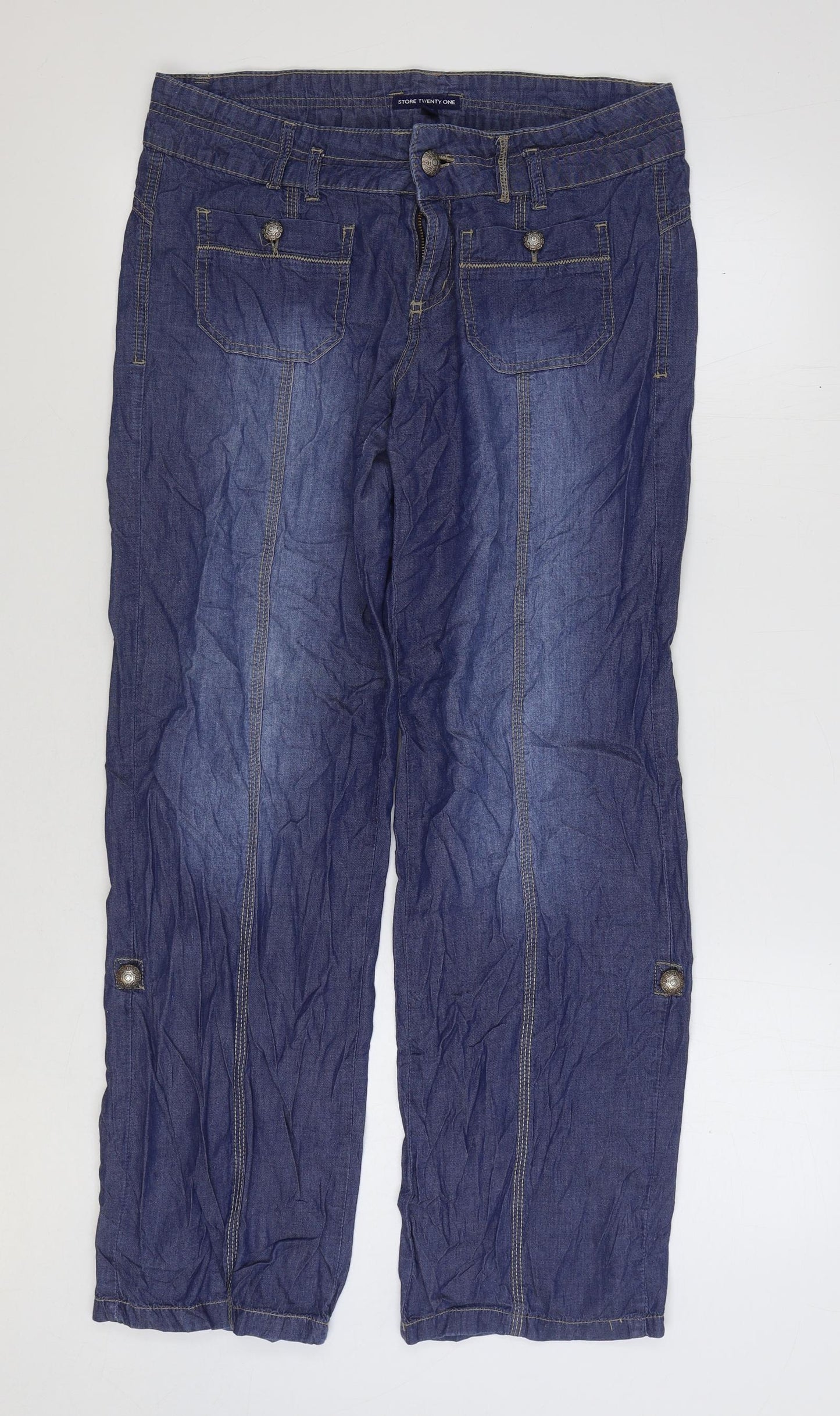 Store Twenty One Womens Blue Cotton Straight Jeans Size 10 L30 in Regular Zip