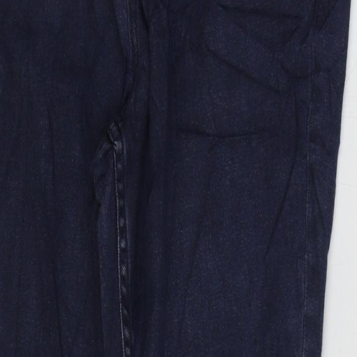 Marks and Spencer Womens Blue Cotton Skinny Jeans Size 12 L27 in Regular Zip