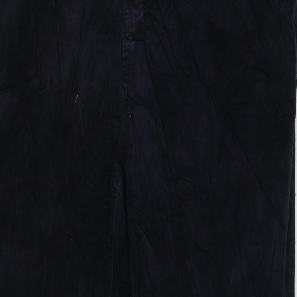 Per Una Womens Blue Cotton Straight Jeans Size 12 L27 in Regular Zip
