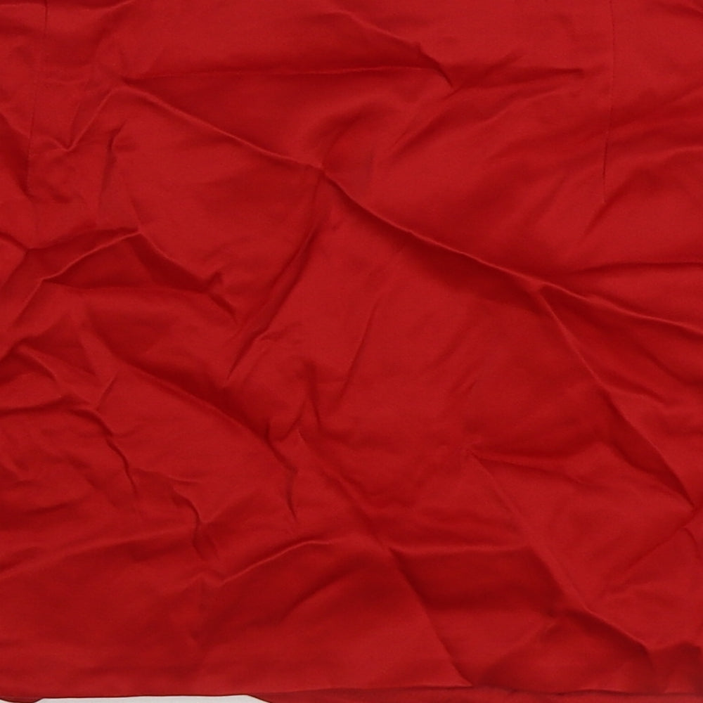 Zara Womens Red Nylon Mini Skirt Size S Zip