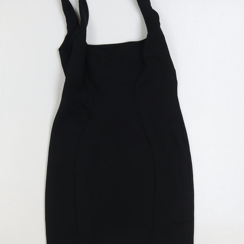ASOS Womens Black Polyester Bodycon Size 8 Square Neck Pullover
