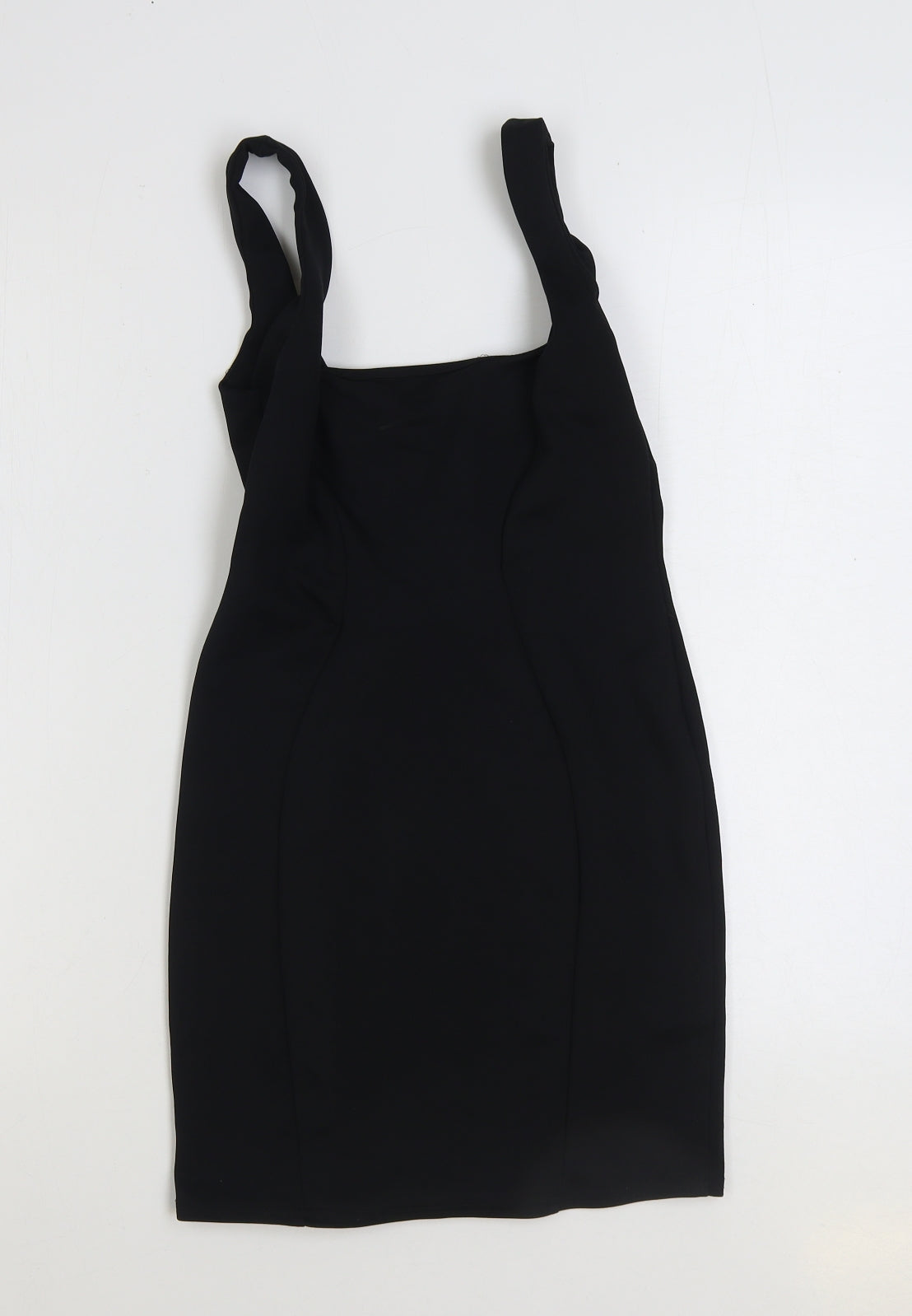 ASOS Womens Black Polyester Bodycon Size 8 Square Neck Pullover