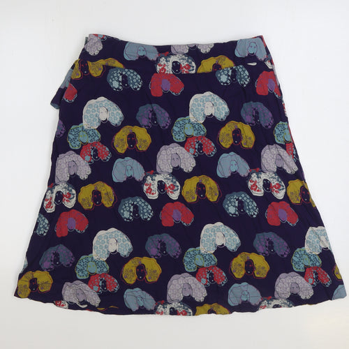 White Stuff Womens Multicoloured Geometric Viscose A-Line Skirt Size 12 Button - Reversable