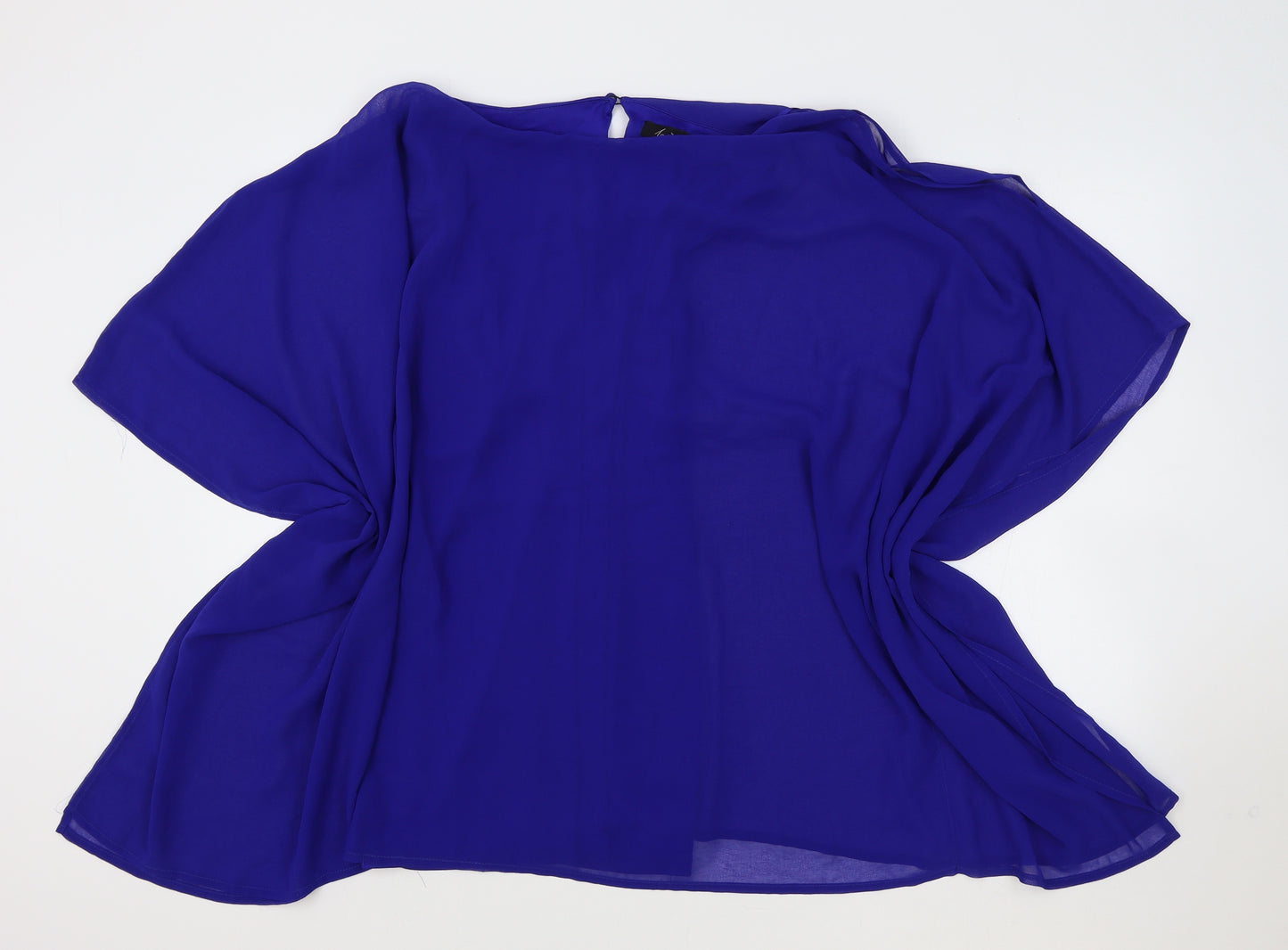 JD Williams Womens Blue Polyester Tunic Blouse Size 14 Boat Neck
