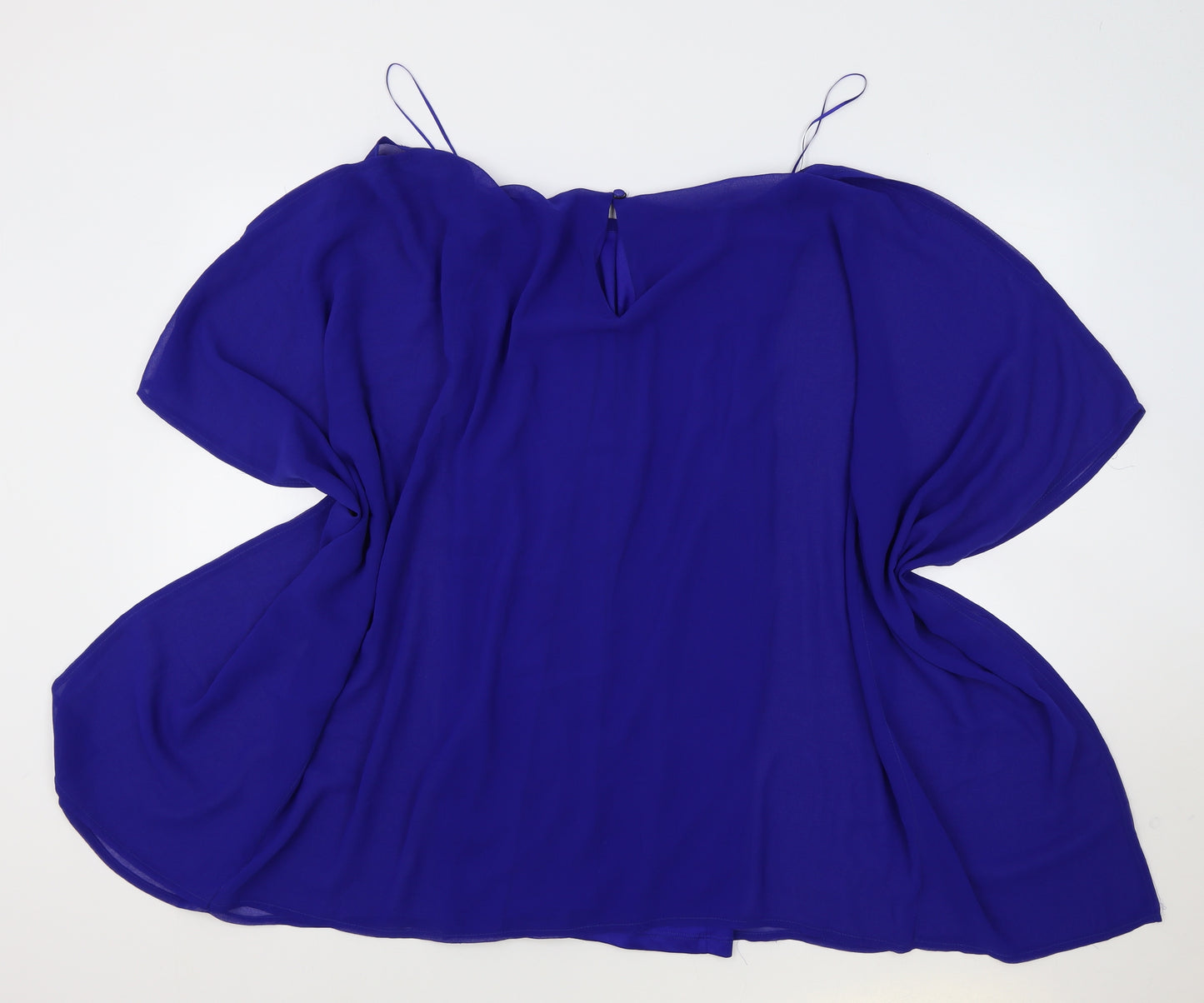JD Williams Womens Blue Polyester Tunic Blouse Size 14 Boat Neck