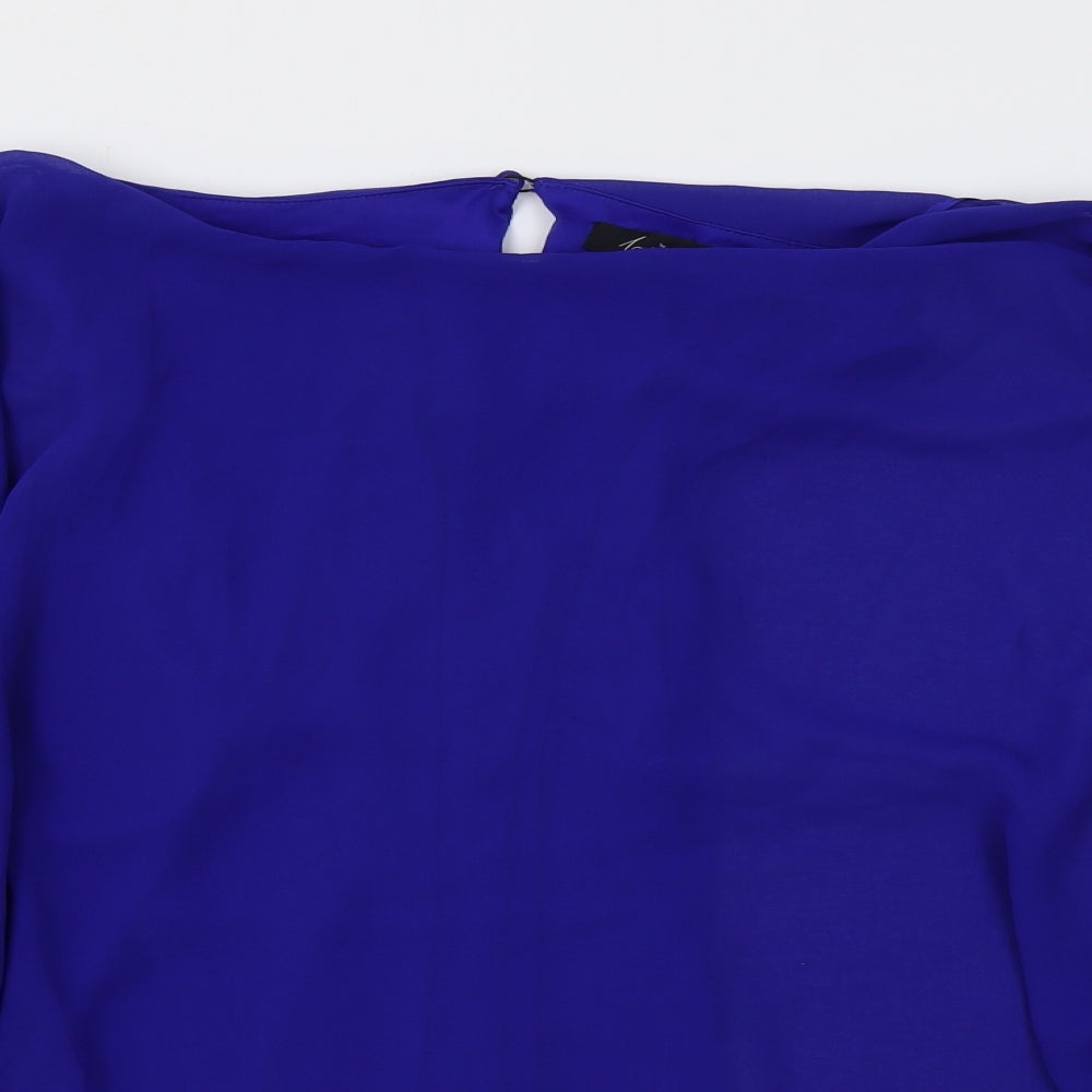JD Williams Womens Blue Polyester Tunic Blouse Size 14 Boat Neck