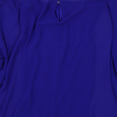 JD Williams Womens Blue Polyester Tunic Blouse Size 14 Boat Neck