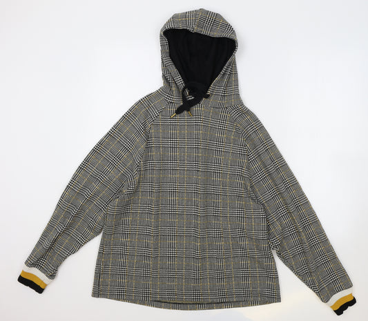 Front view of River Island women’s multicoloured round neck plaid polyester jumper, size L