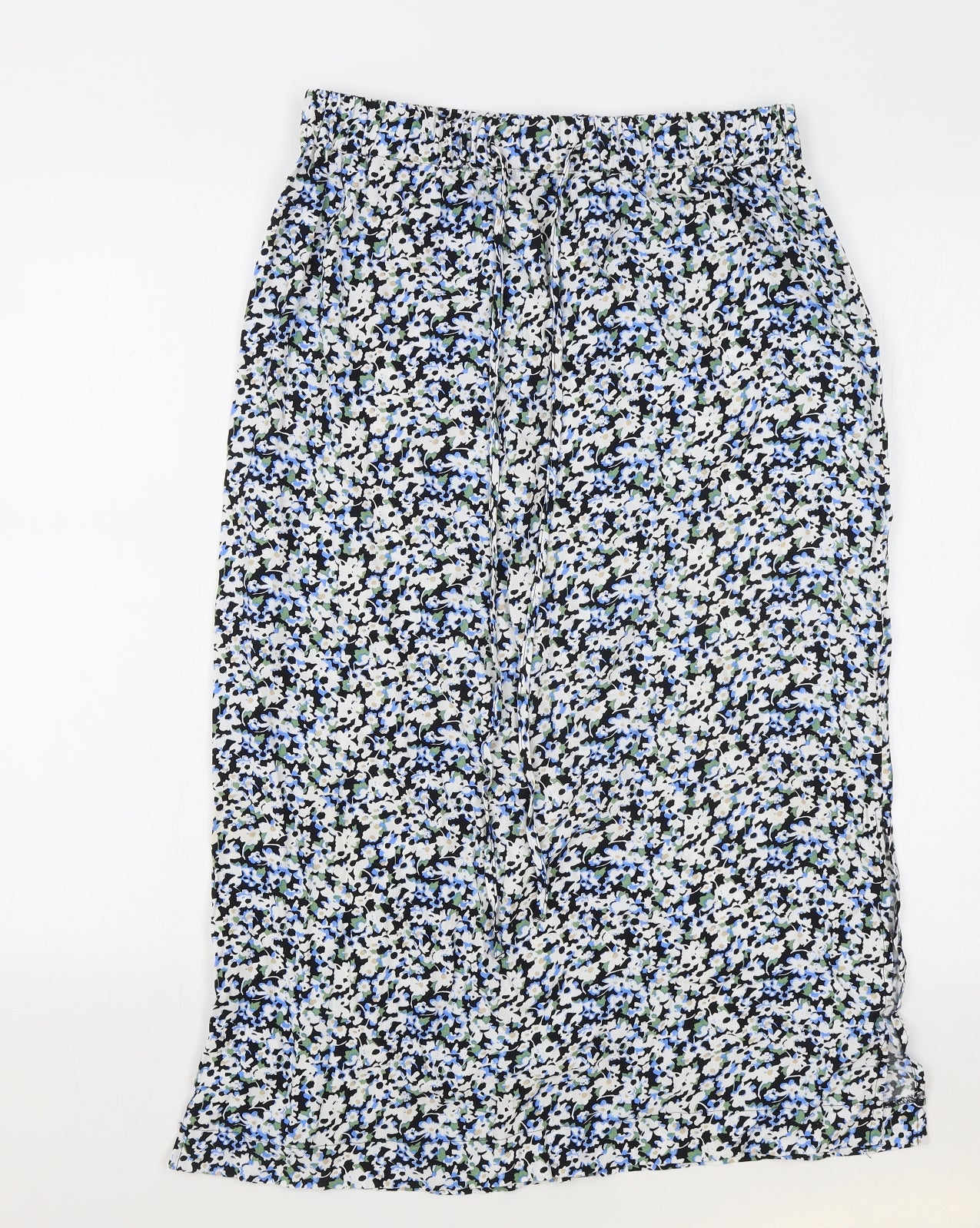 M&S Womens Blue Floral Polyester Flare Skirt Size 12