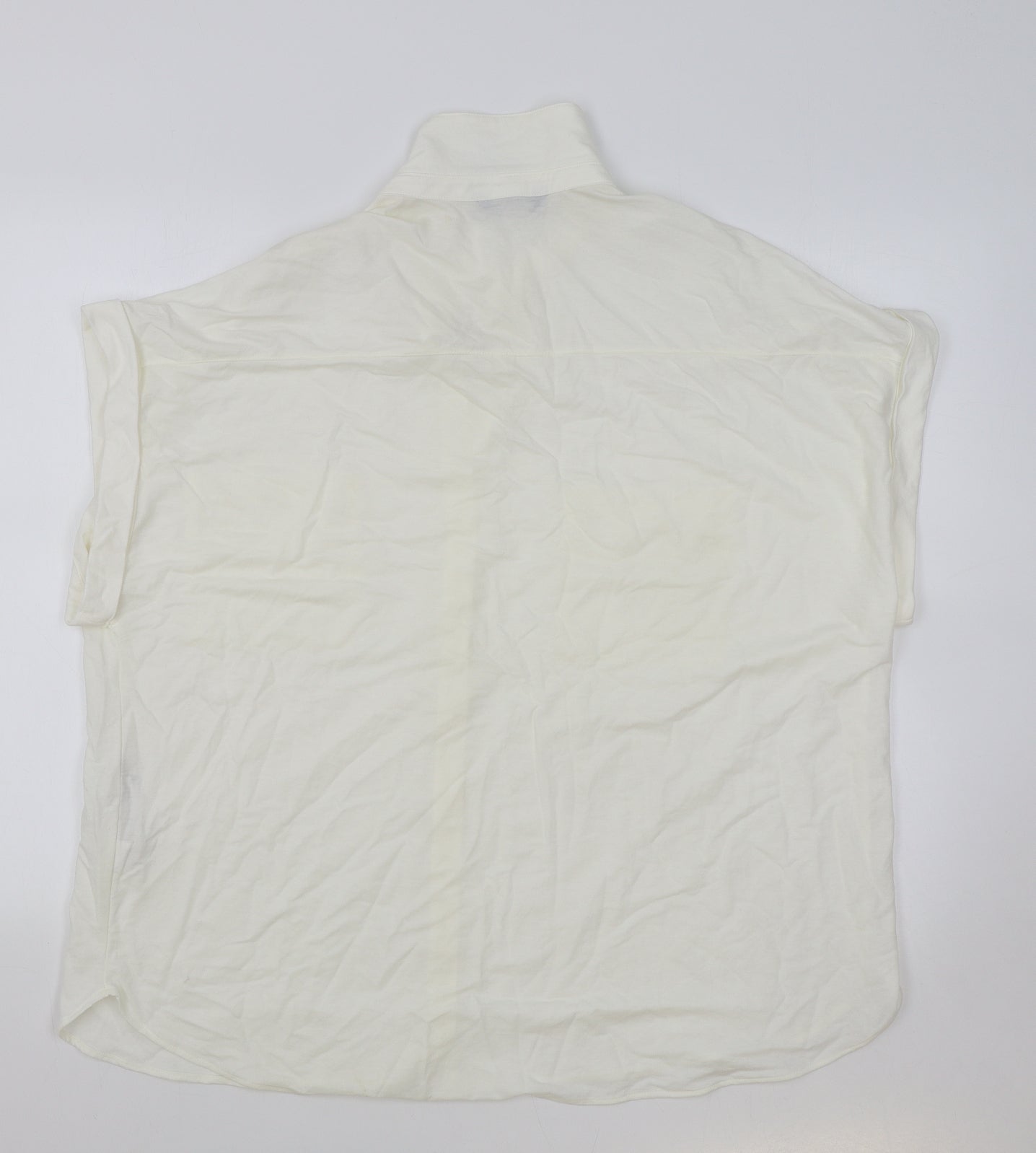 Marks and Spencer Womens Ivory Viscose Basic Button-Up Size 18 Collared