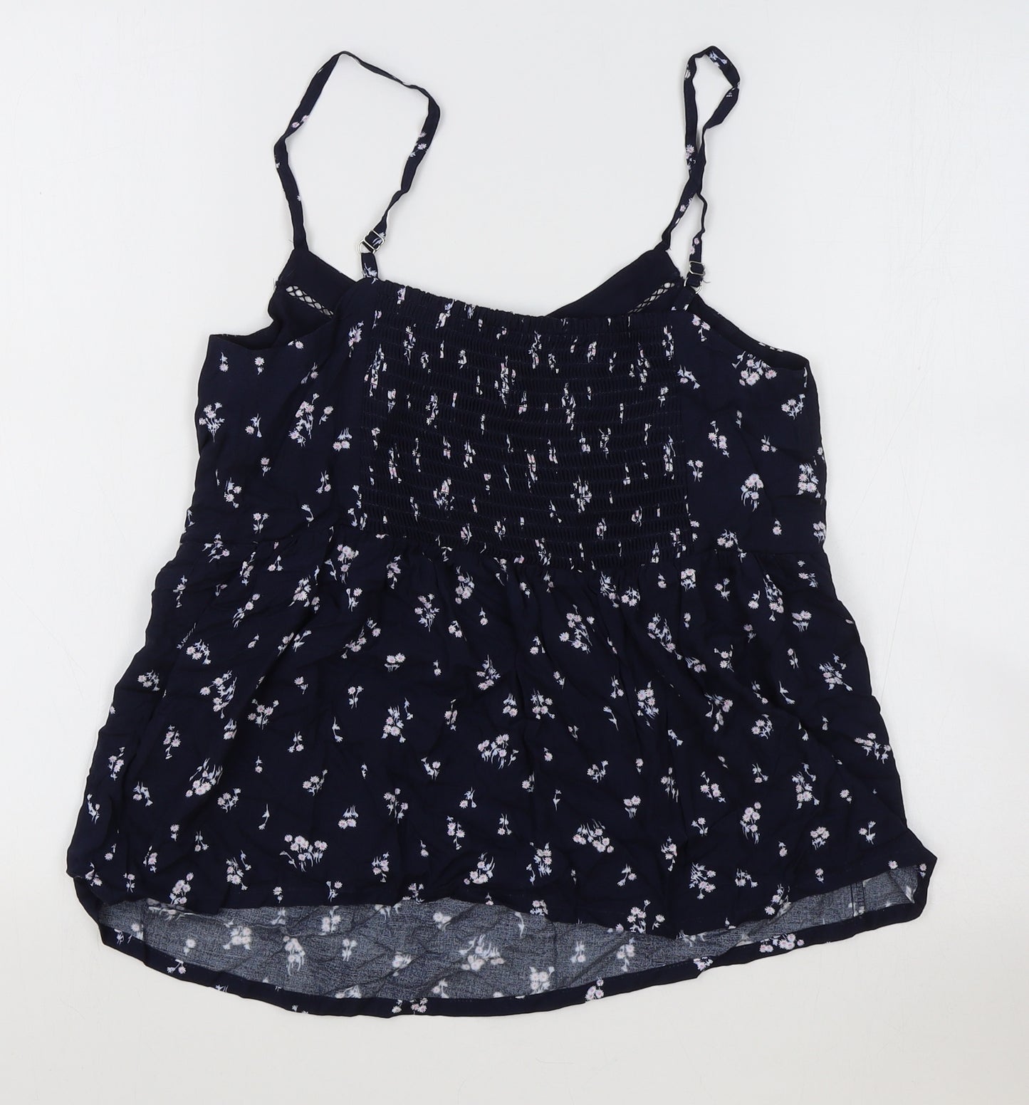 Marks and Spencer Womens Blue Floral Viscose Camisole Tank Size 10 V-Neck