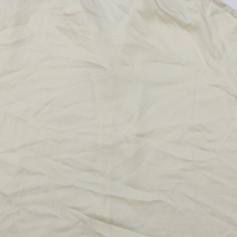 Marks and Spencer Womens Ivory Polyester Basic Button-Up Size 20 Collared - Lace