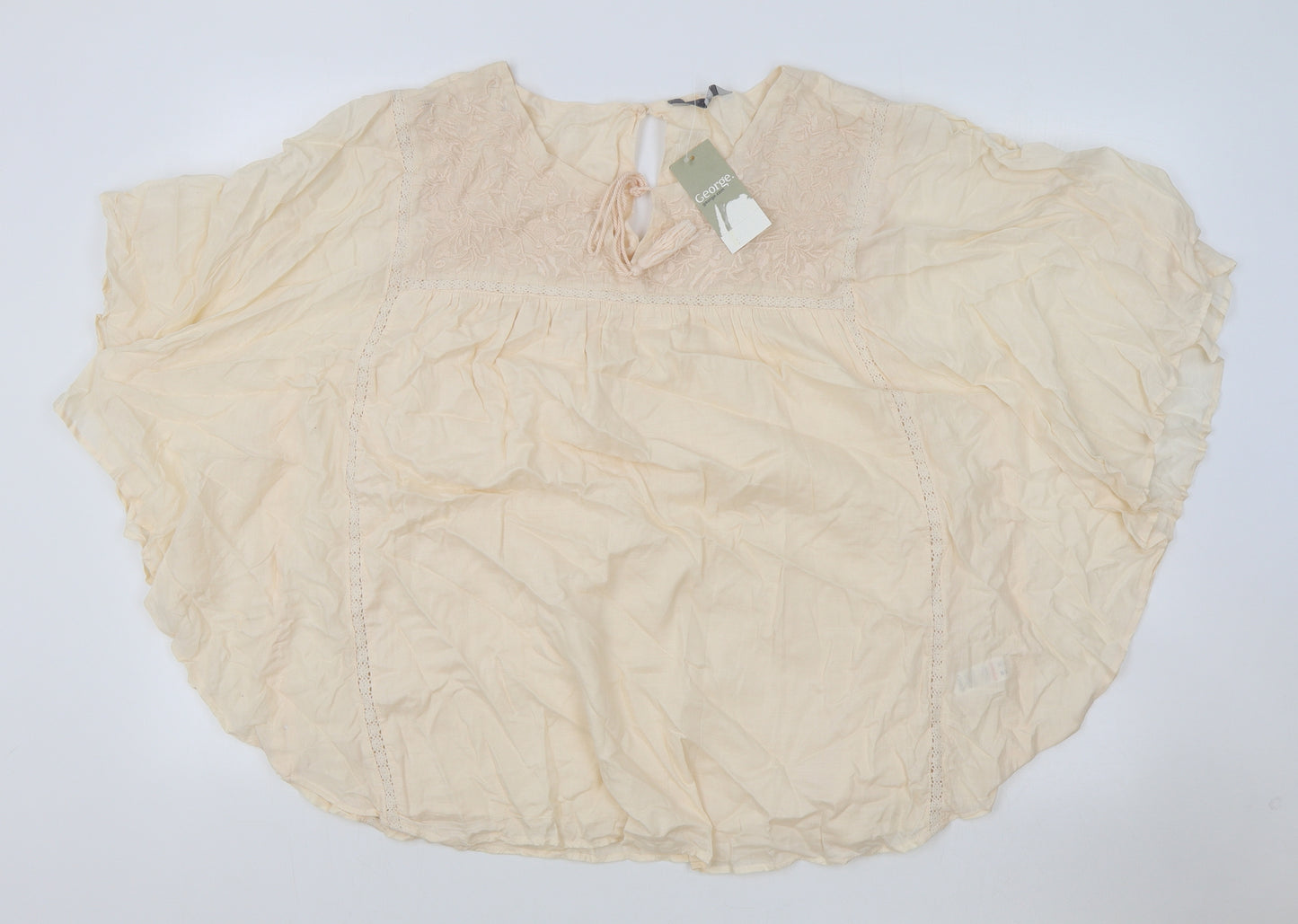 George Womens Pink Viscose Basic Blouse Size 22 Boat Neck - Lace Detail