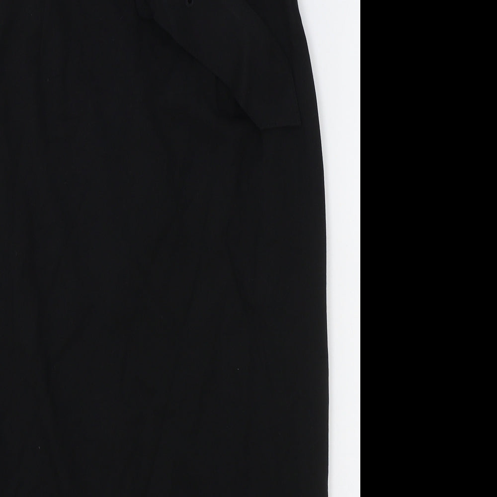 Marks and Spencer Womens Black Polyester Straight & Pencil Skirt Size 8 Zip