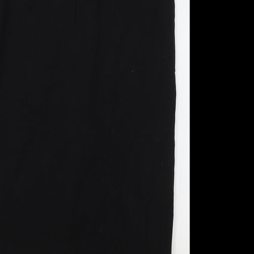 Marks and Spencer Womens Black Polyester Straight & Pencil Skirt Size 8 Zip