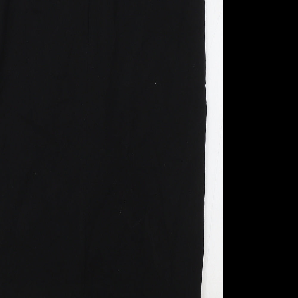 Marks and Spencer Womens Black Polyester Straight & Pencil Skirt Size 8 Zip