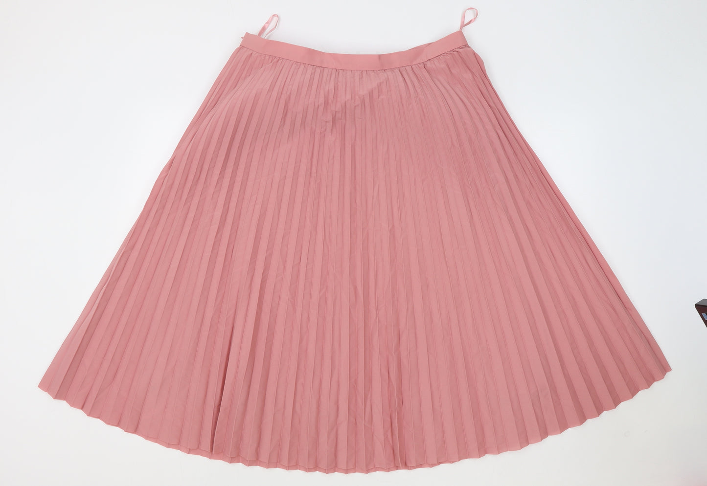 M&S Womens Pink Polyester Flare Skirt Size 16 Zip