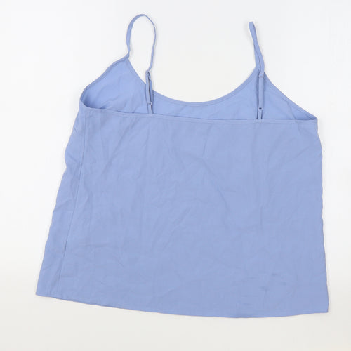 Marks and Spencer Womens Blue Polyester Basic Tank Size 12 V-Neck