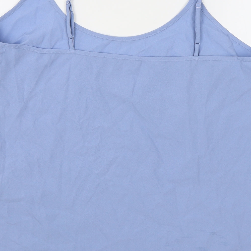 Marks and Spencer Womens Blue Polyester Basic Tank Size 12 V-Neck