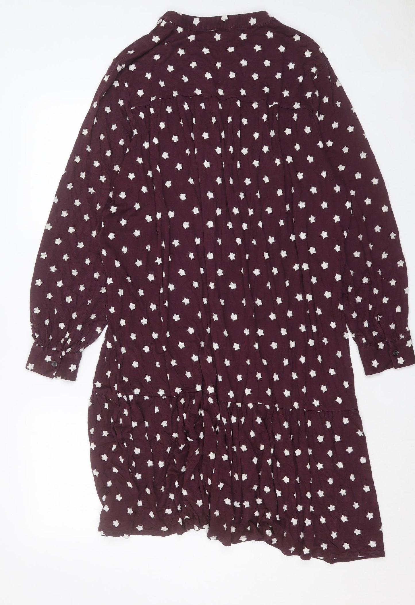 NEXT Womens Purple Geometric Viscose A-Line Size 22 V-Neck Pullover