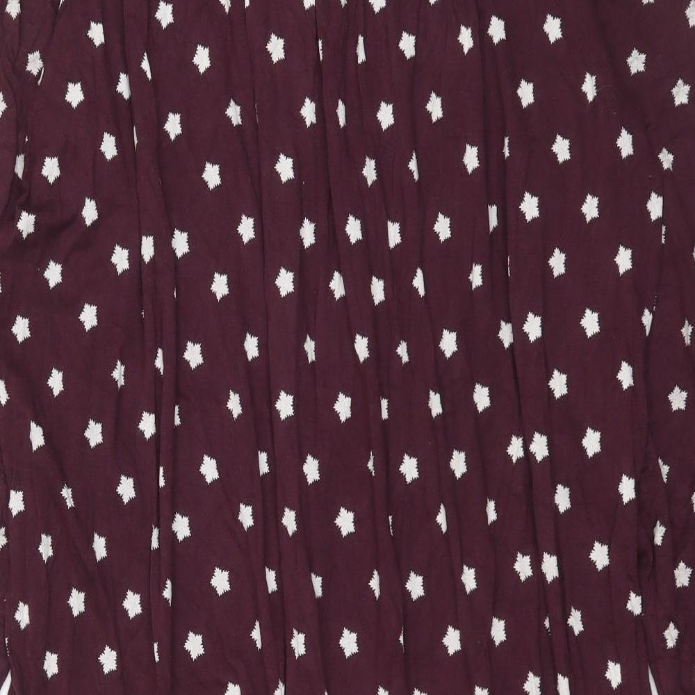 NEXT Womens Purple Geometric Viscose A-Line Size 22 V-Neck Pullover