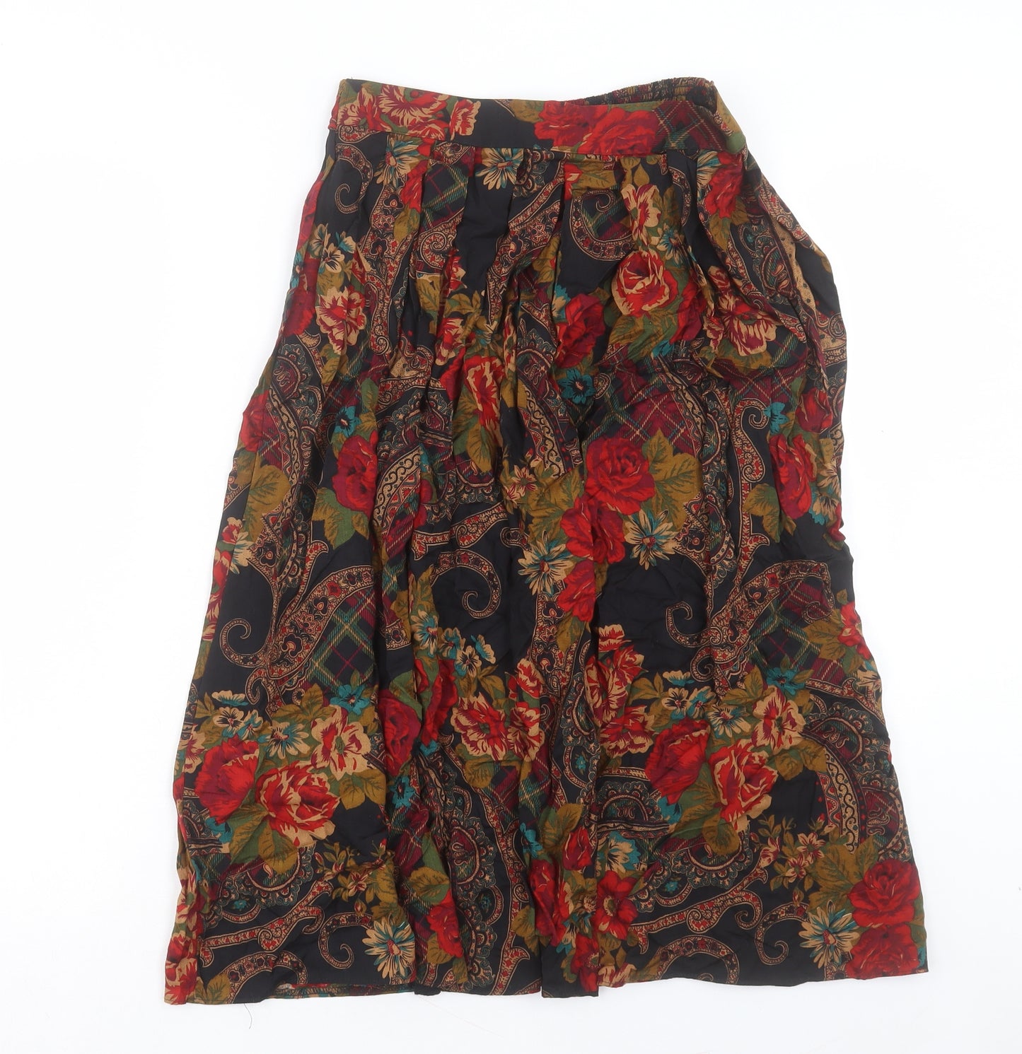 Marks and Spencer Womens Red Flecked Viscose A-Line Skirt Size 12 Regular Pull On