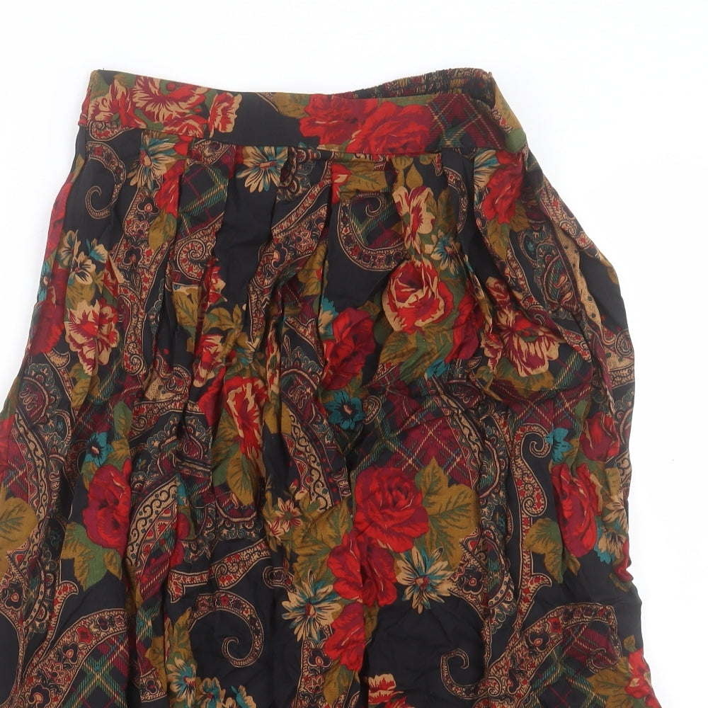 Marks and Spencer Womens Red Flecked Viscose A-Line Skirt Size 12 Regular Pull On