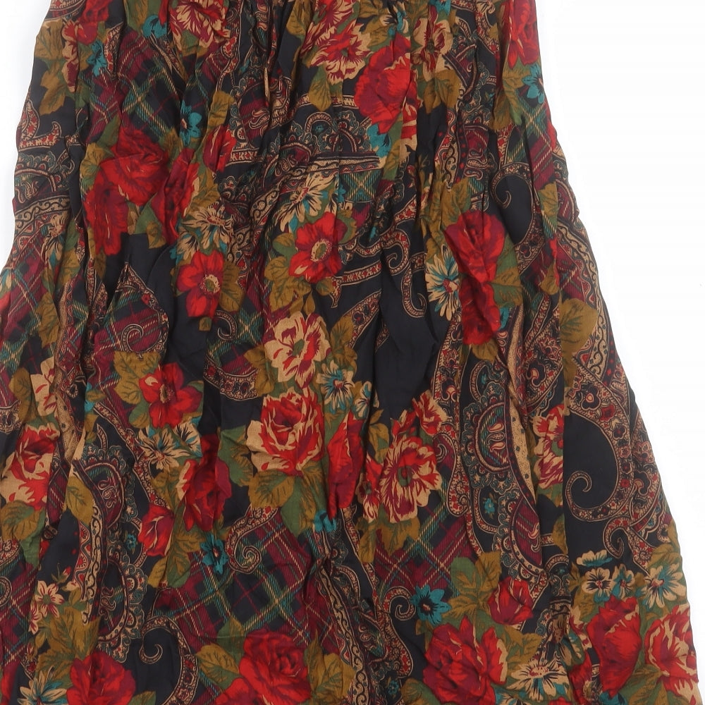 Marks and Spencer Womens Red Flecked Viscose A-Line Skirt Size 12 Regular Pull On