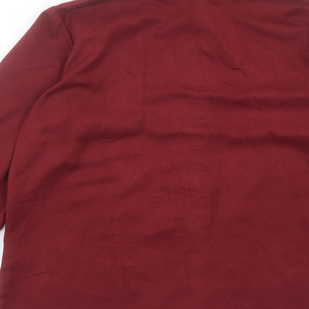 BHS Womens Red Polyester Basic Button-Up Size 10 Collared