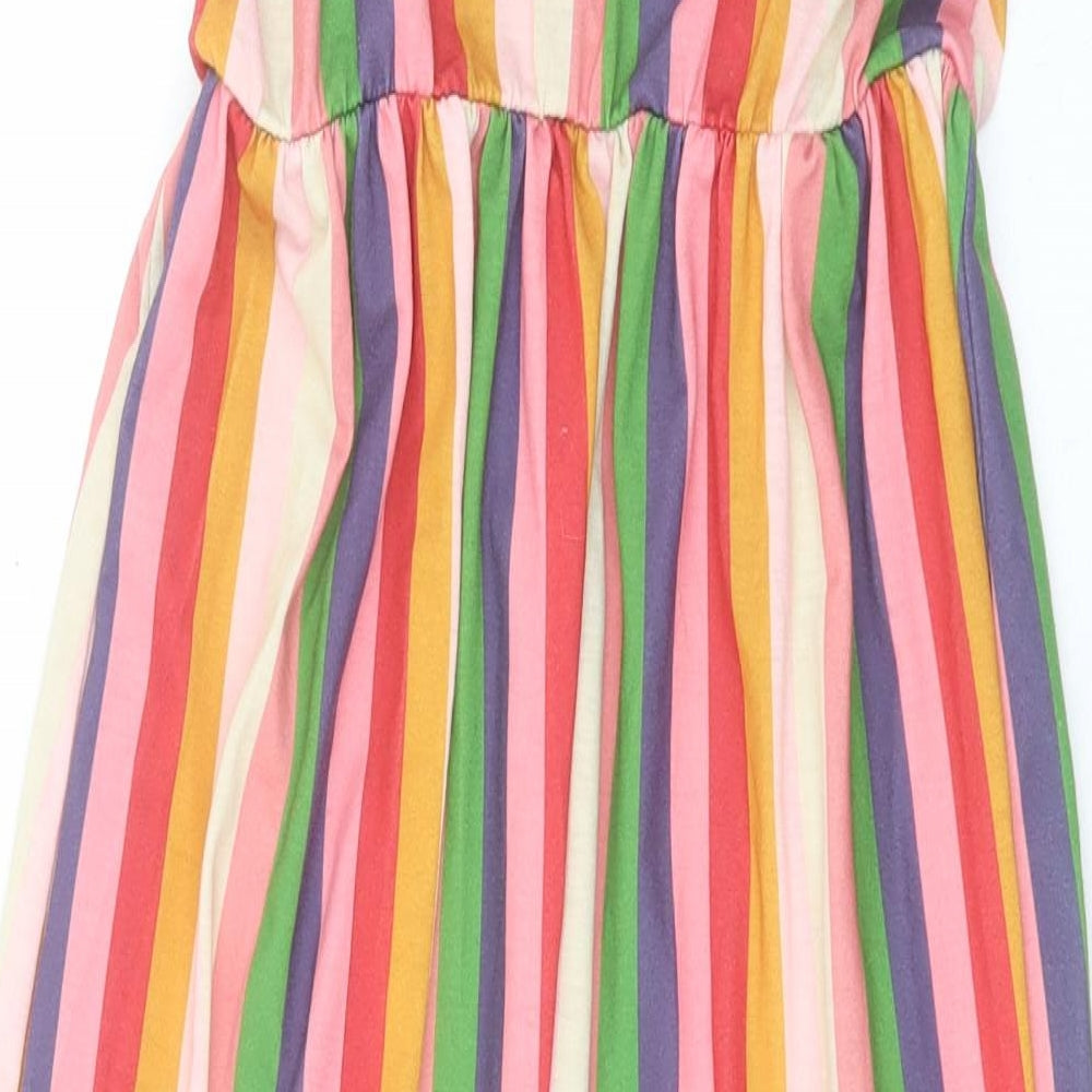 Pretty Hurts Womens Multicoloured Striped Polyester A-Line Size 12 V-Neck Pullover