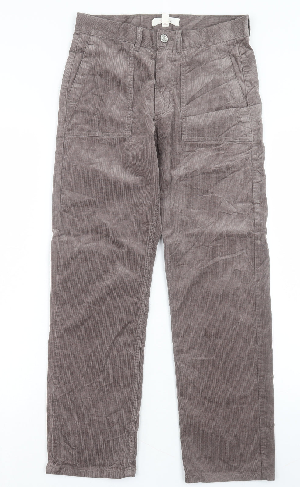 Marks and Spencer Womens Beige Cotton Straight Jeans Size 10 L27 in Regular Button