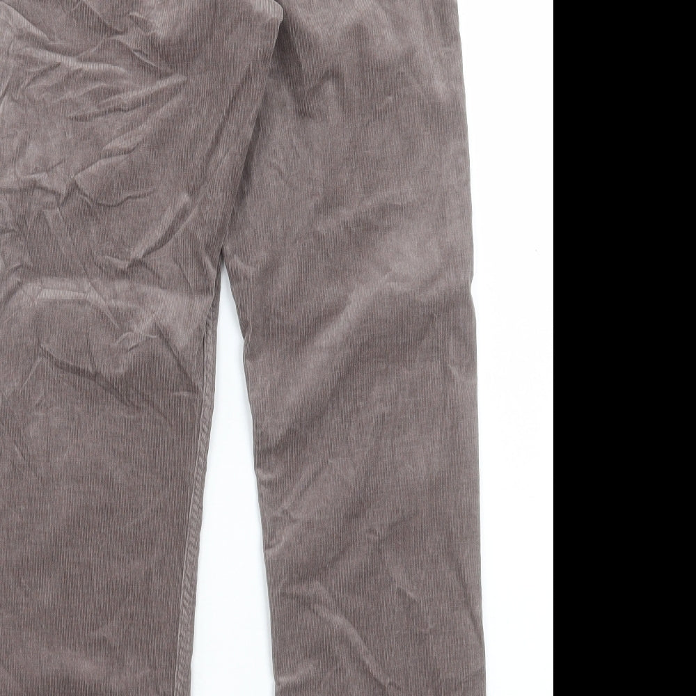 Marks and Spencer Womens Beige Cotton Straight Jeans Size 10 L27 in Regular Button