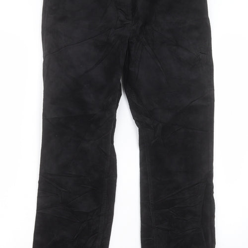 Marks and Spencer Womens Black Cotton Straight Jeans Size 34 in L28 in Regular Button