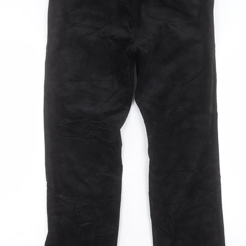 Marks and Spencer Womens Black Cotton Straight Jeans Size 34 in L28 in Regular Button