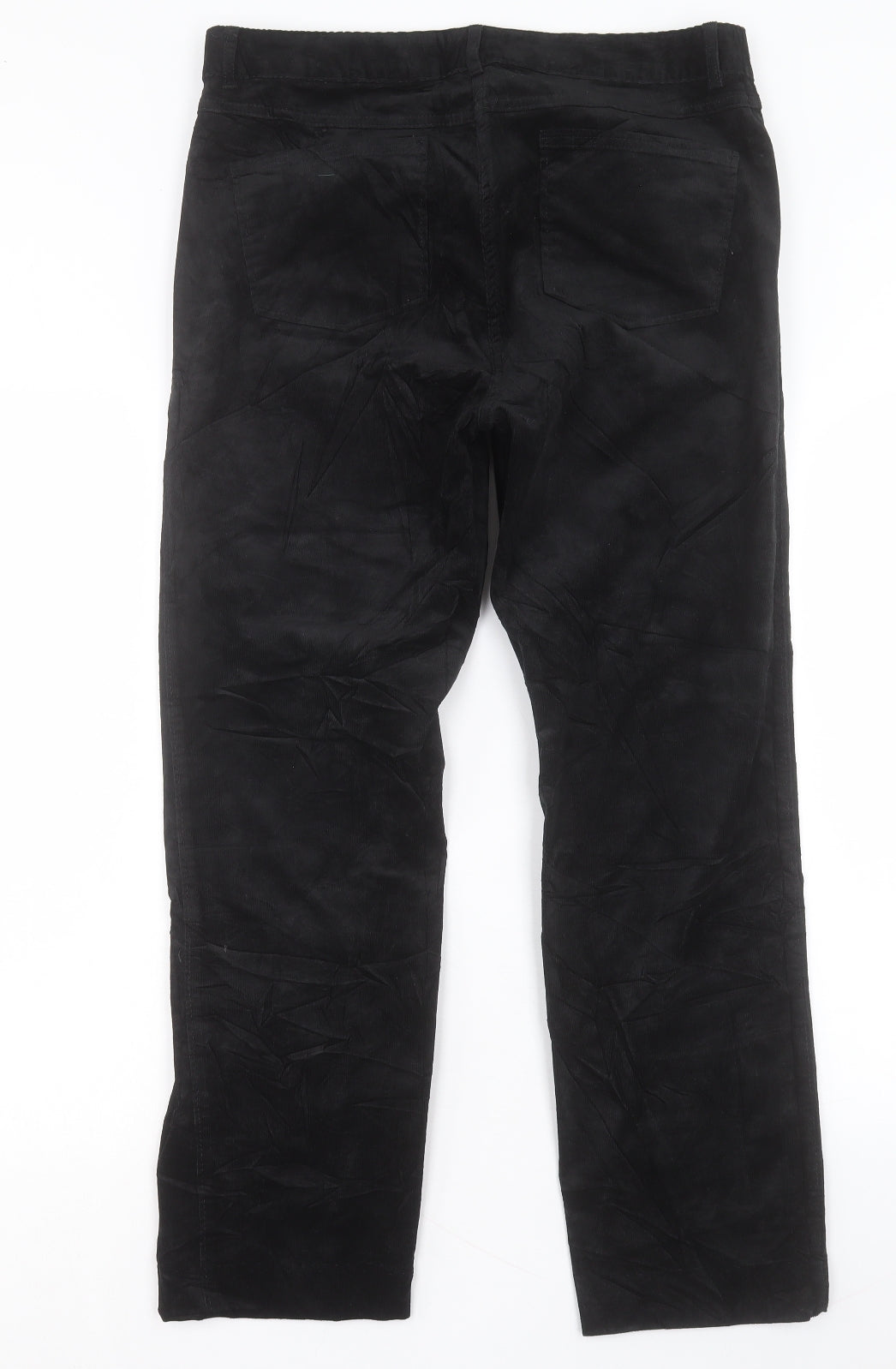 Marks and Spencer Womens Black Cotton Straight Jeans Size 34 in L28 in Regular Button
