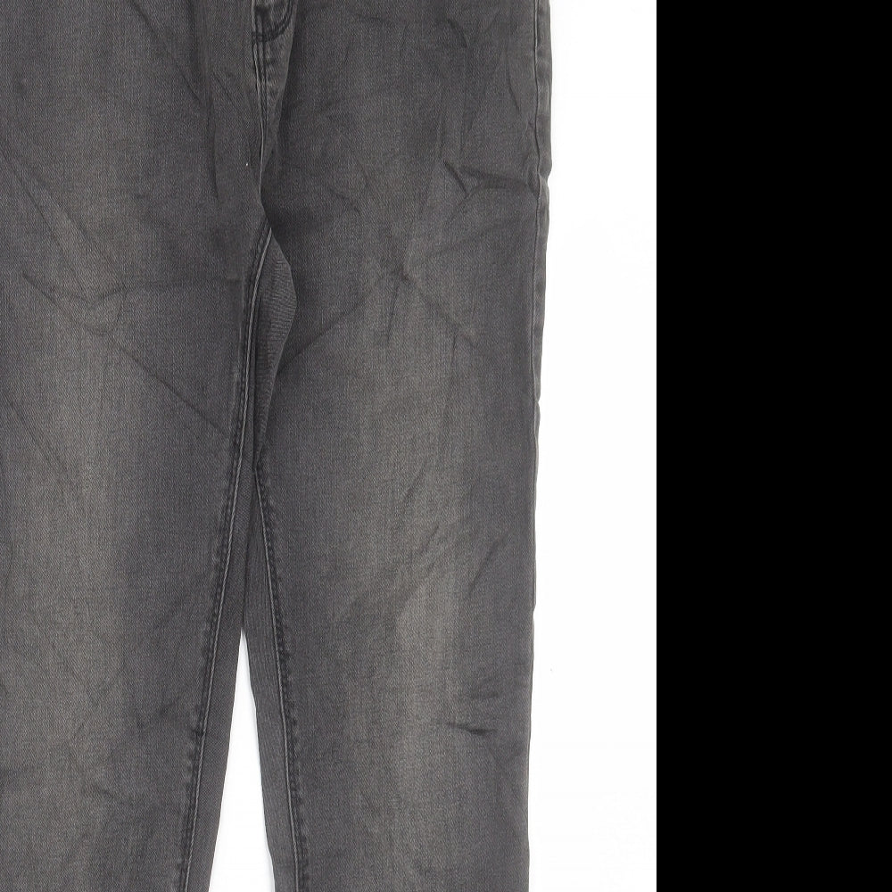 Marks and Spencer Mens Grey Cotton Skinny Jeans Size 36 in L31 in Regular Button