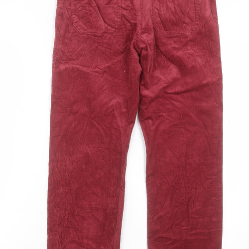 Per Una Womens Red Cotton Straight Jeans Size 12 L27 in Regular Button