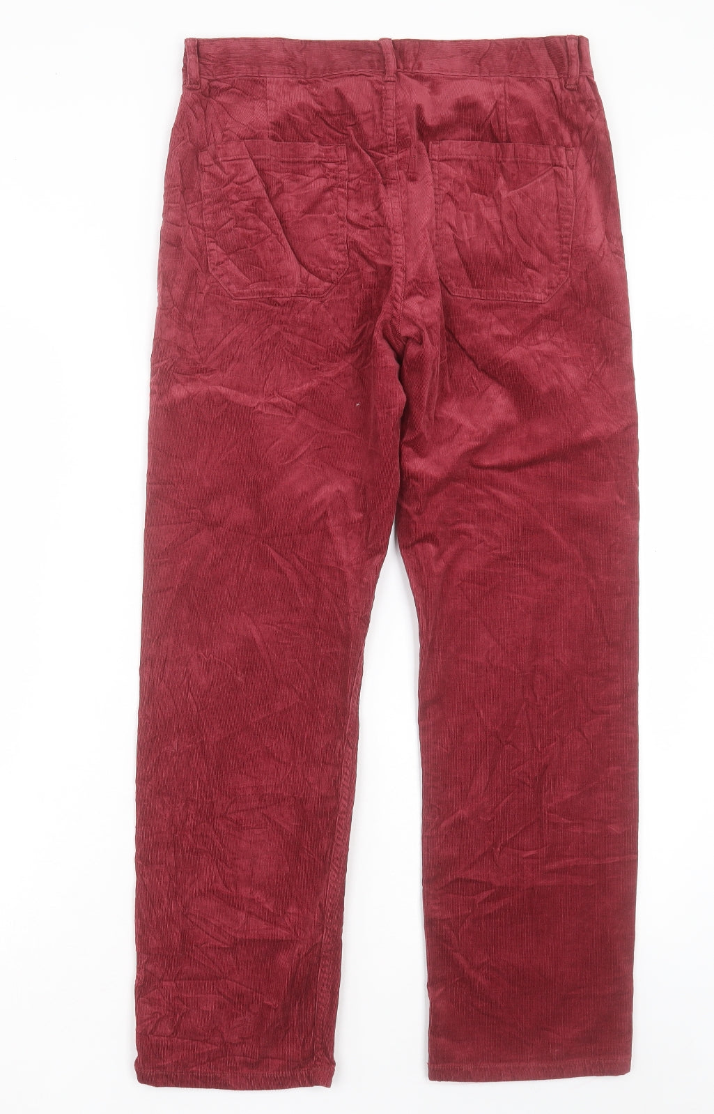 Per Una Womens Red Cotton Straight Jeans Size 12 L27 in Regular Button