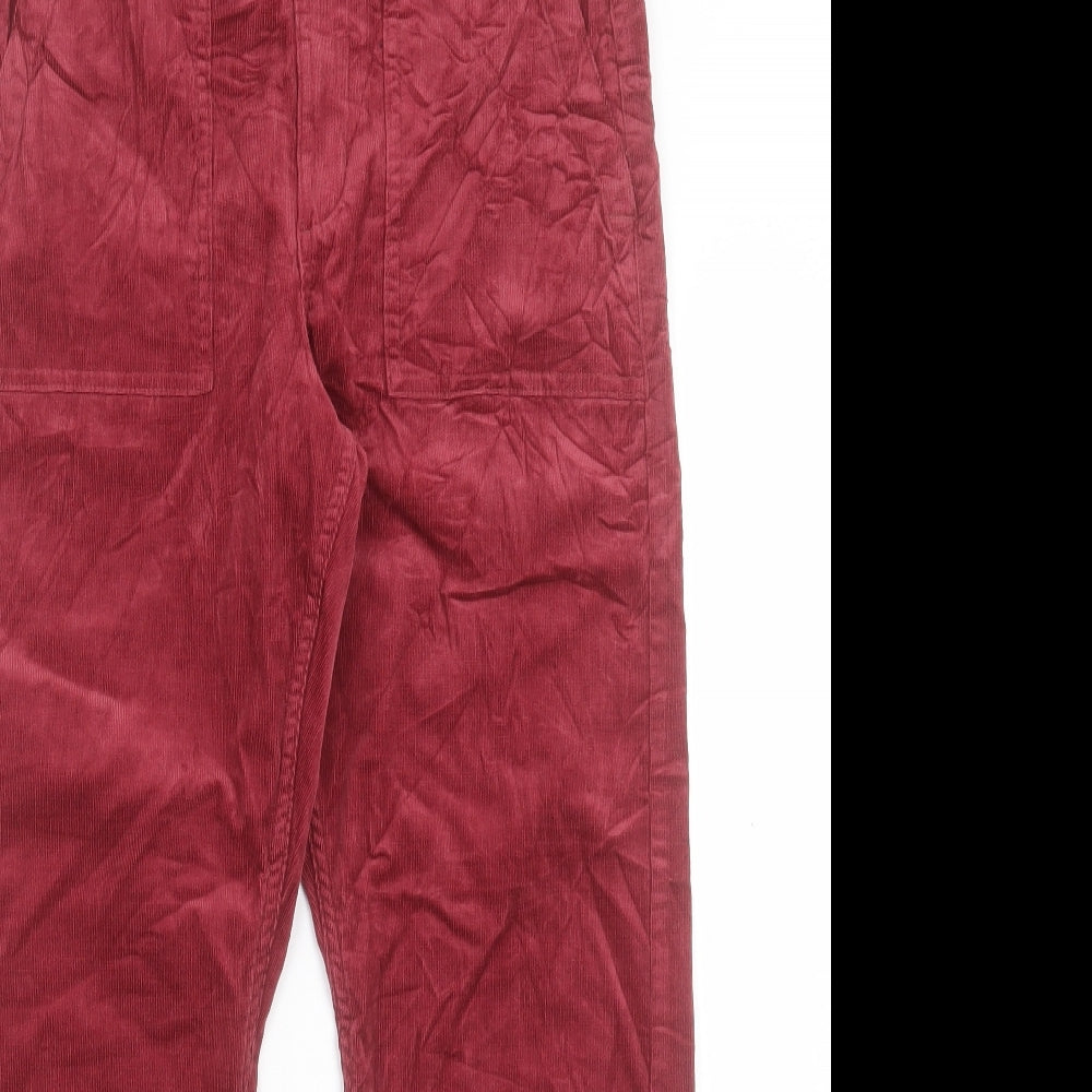 Per Una Womens Red Cotton Straight Jeans Size 12 L27 in Regular Button