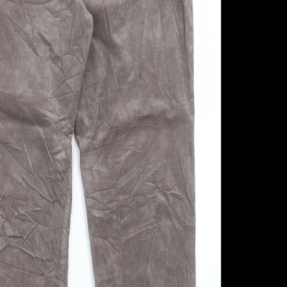 Marks and Spencer Womens Brown Cotton Straight Jeans Size 12 L27 in Regular Button