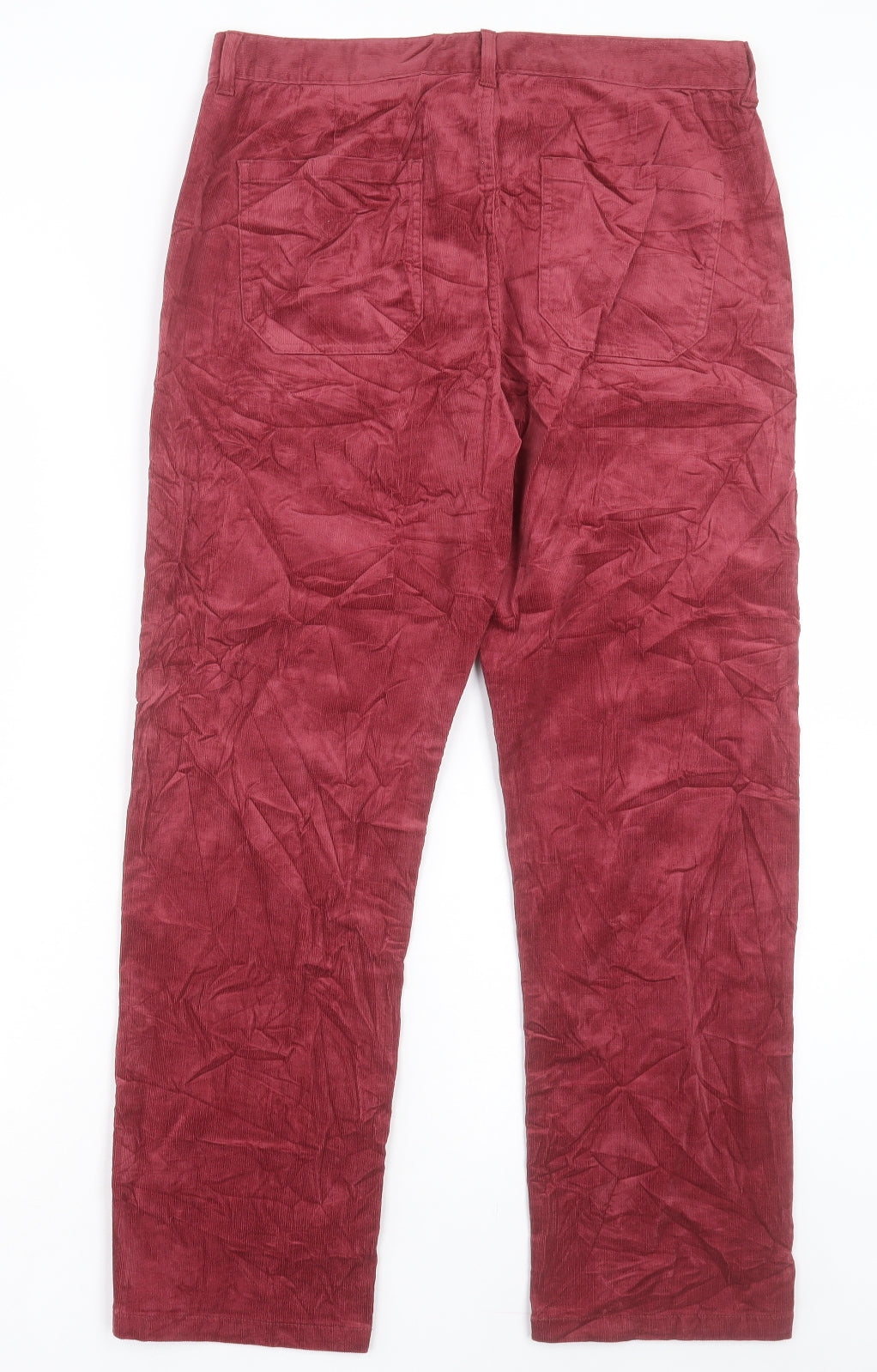 Per Una Womens Red Cotton Straight Jeans Size 14 L27 in Regular Button