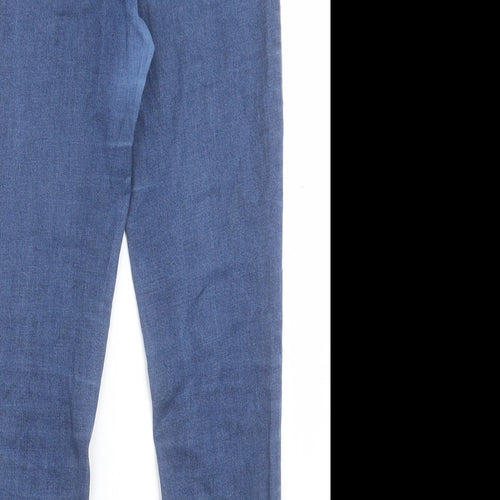 Denim & Co. Womens Blue Cotton Skinny Jeans Size 12 L27 in Regular Button