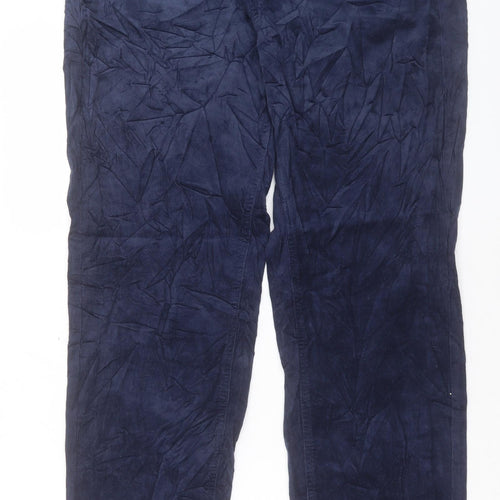 Marks and Spencer Womens Blue Cotton Straight Jeans Size 16 L32 in Regular Button